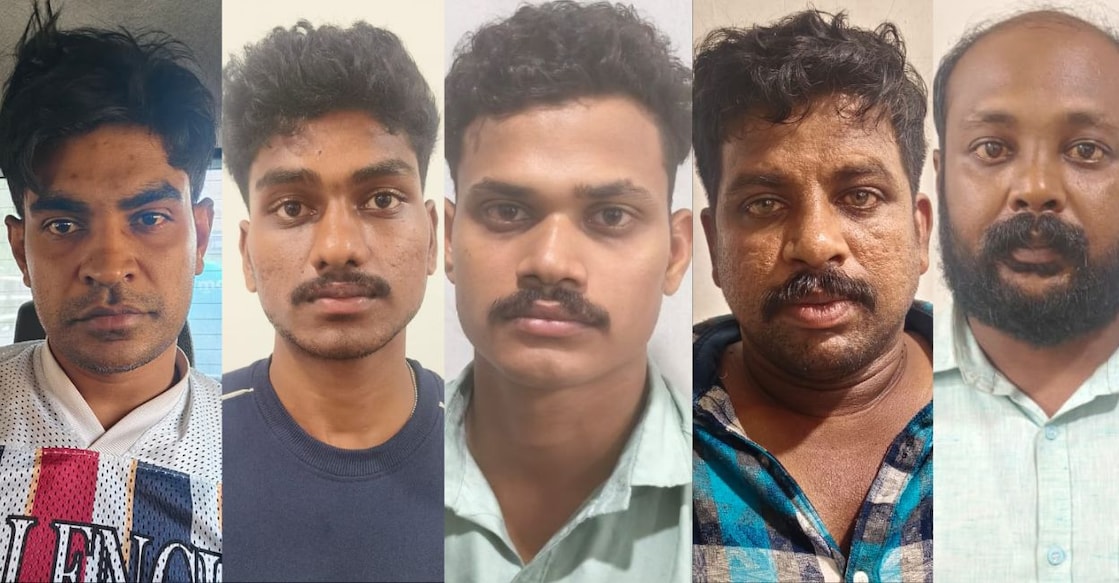 Abu Tahir (39), Sanjay P (22), Harikrishnan (25), Sreejesh (41), Presjith (40), and Sanjay P (22). Photos: Special Arrangement. 