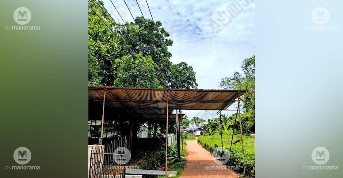 Canopy built under electric lines. Photo: Special arrangement