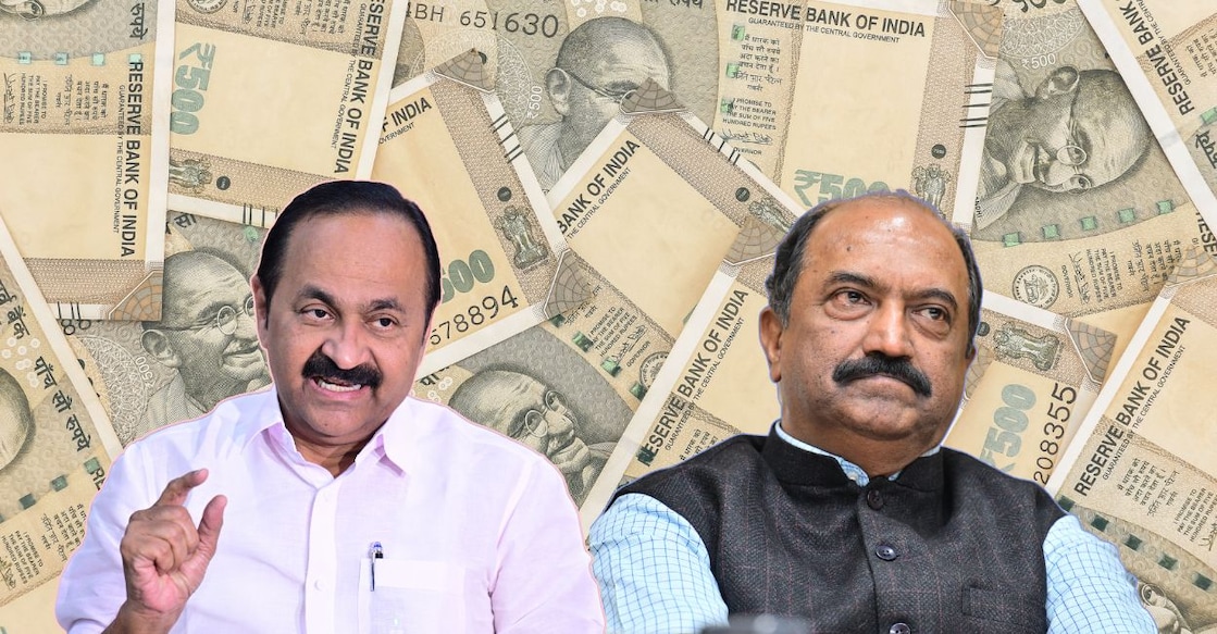 VD Satheesan and KN Balagopal. Photo: Manorama/Canva 