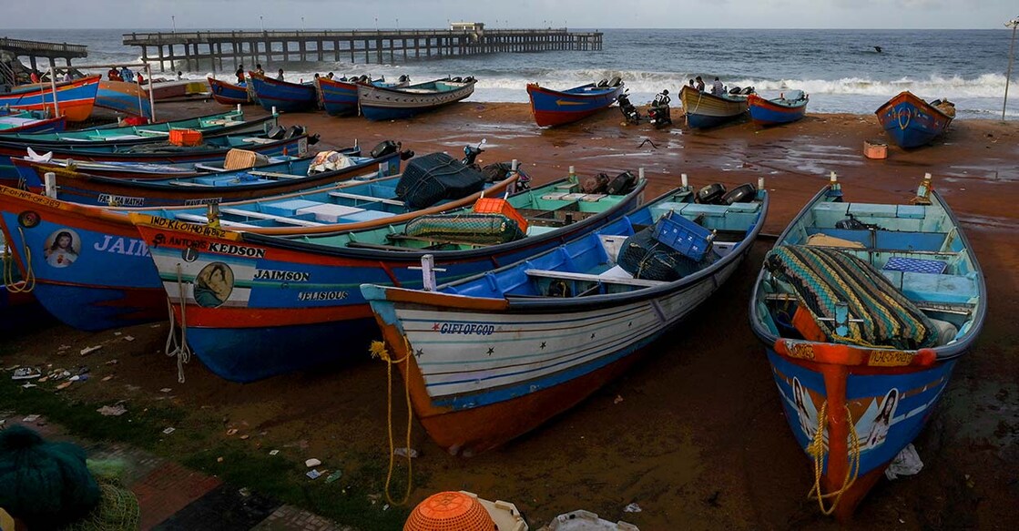 Fishing boats anchored at Valaiyathura coast in Thiruvananthapuram, Thursday, June 4, 2026. Photo: PTI