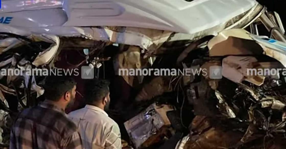 A screengrab showing the traveller involved in the accident. Photo: Manorama News 
