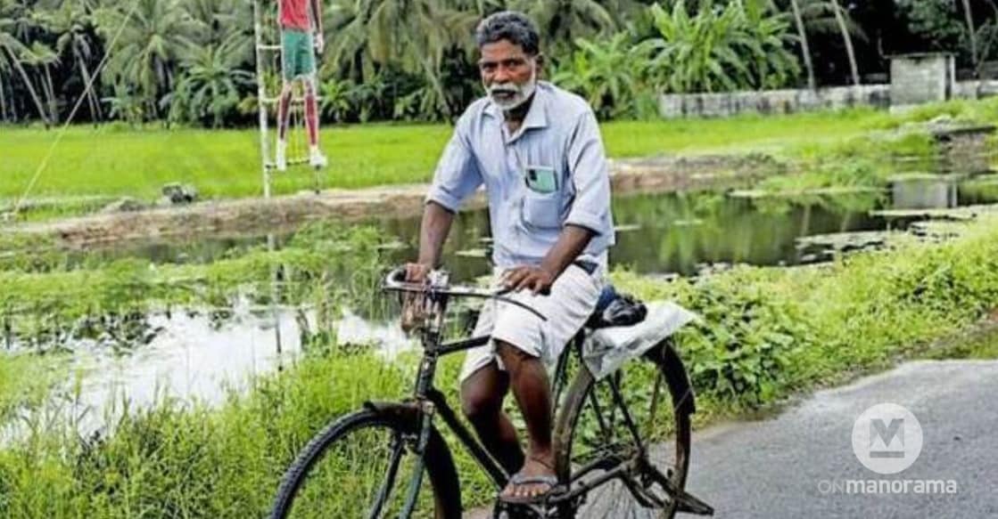 Sukumaran during one of his postal delivery rounds. Photo: Special Arrangement