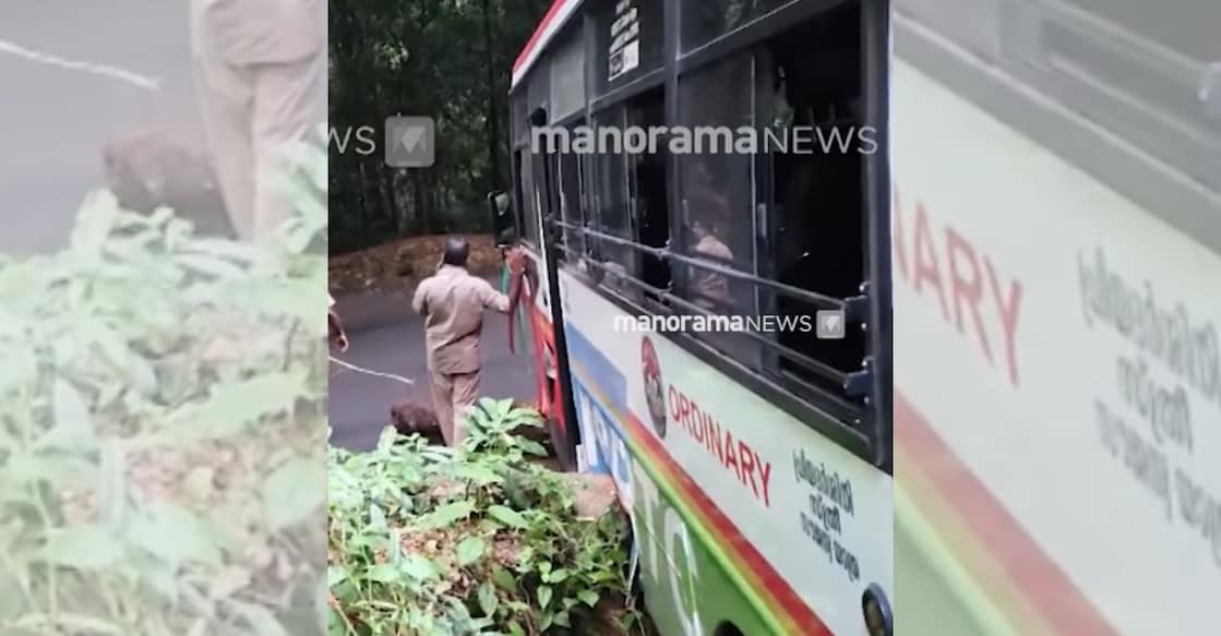 A screengrab of the KSRTC bus involved in the accident. Photo: Manorama News