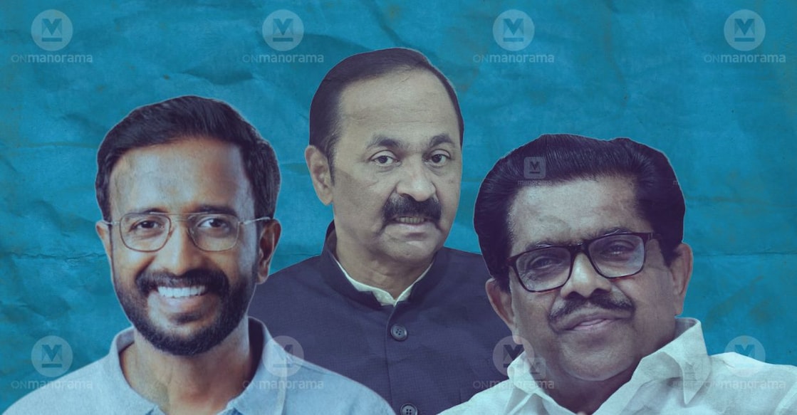Aloysius Xavier, V D Satheesan, V M Sudheeran. Photo: Manorama
