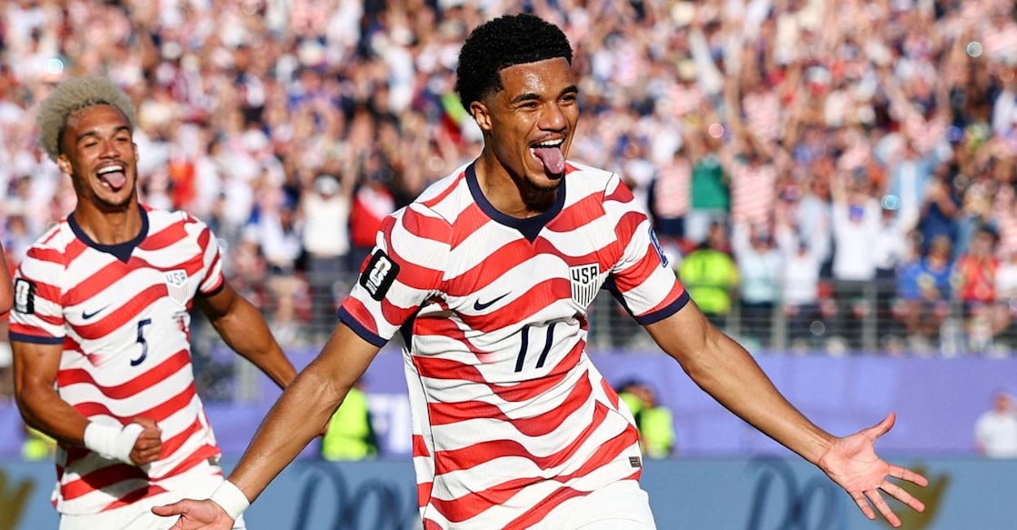 Malik Tillman of the US celebrates scoring their second goal. Photo: REUTERS/Carlos Barria