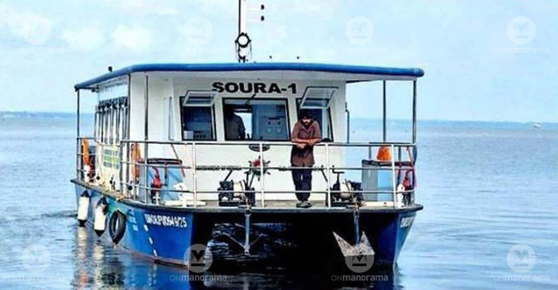 The solar boat at Muhamma boat station. Photo: Special arrangement