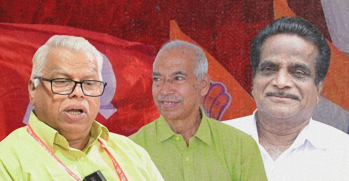 1) M V Jayarajan, 2) V Kunhikrishnan, 3) T K Govindan. File Photos. 