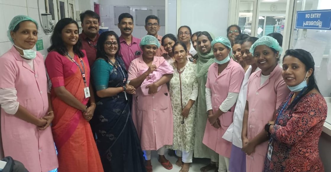 Officials of the CWC, DCPU and Ernakulam General Hospital with Kiyan after the infant was formally taken into State care. Photo: Special Arrangement. 
