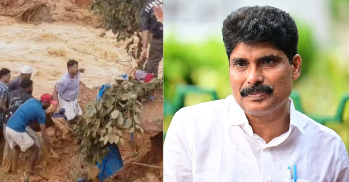 1) The spot where the earth caved in during heavy showers at Kalladi. Photo: Special Arrangement, 2) T Siddique. Photo: Manorama.