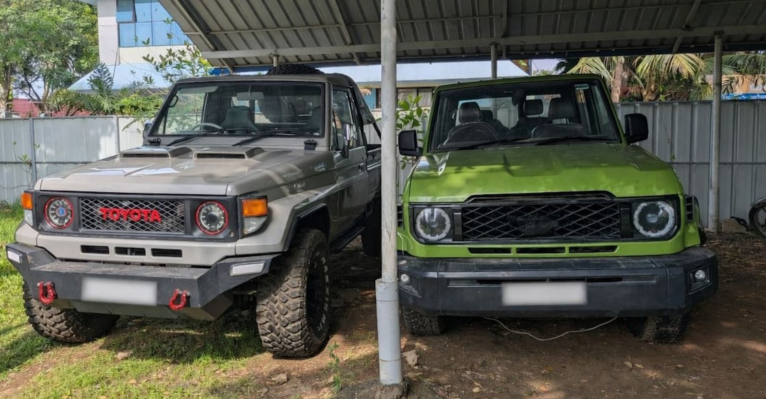 The two luxury Toyota Land Cruiser SUVs from Karnataka seized as part of Operation Numkhor. Photo: Special Arrangement