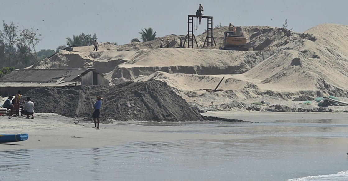 A file photo of black sand mining. Photo: Manorama