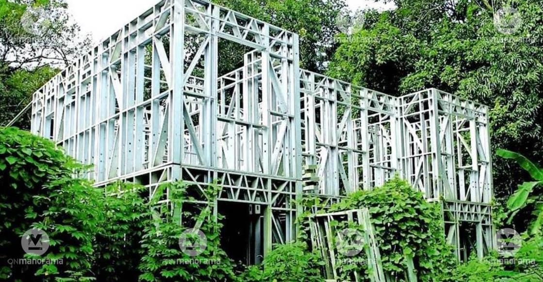 The LIFE apartment project site in Pandalam lies overgrown with vegetation after construction work stalled. Photo: Special Arrangement.