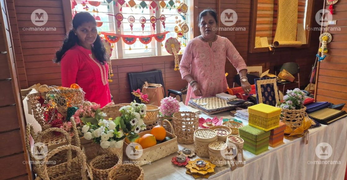 Representatives of GreenKraft showcasing products made from natural materials. Photo: Special Arrangement.
