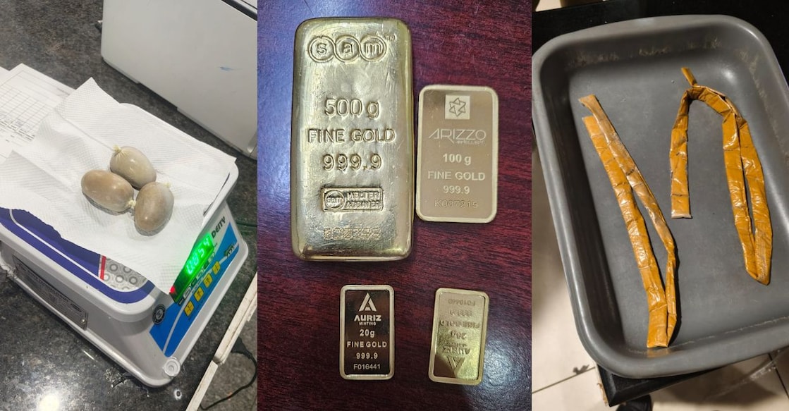 The smuggled gold seized by the Customs Department from various airports across Kerala. Photo: Special Arrangement