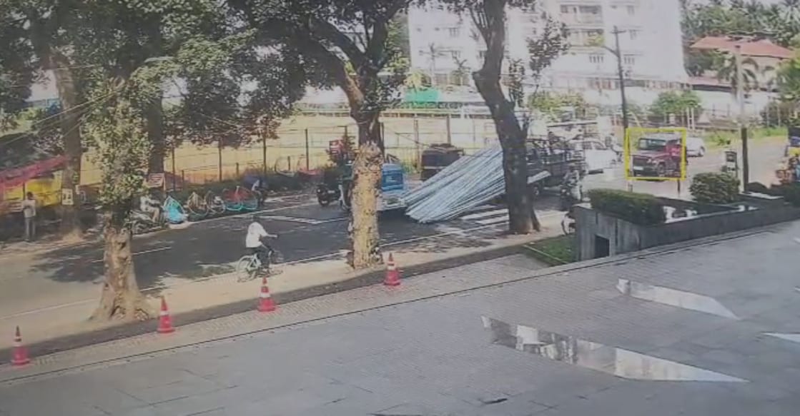 A screengrab from a CCTV visual that captured the accident. Photo: Special Arrangement. 