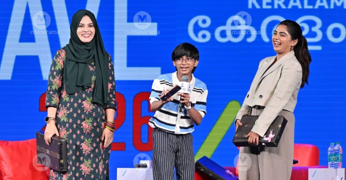 Fathima Thahiliya, Raul John Aju and Gouri G Kishan at the Manorama News Conclave 2026. Photo: Manorama