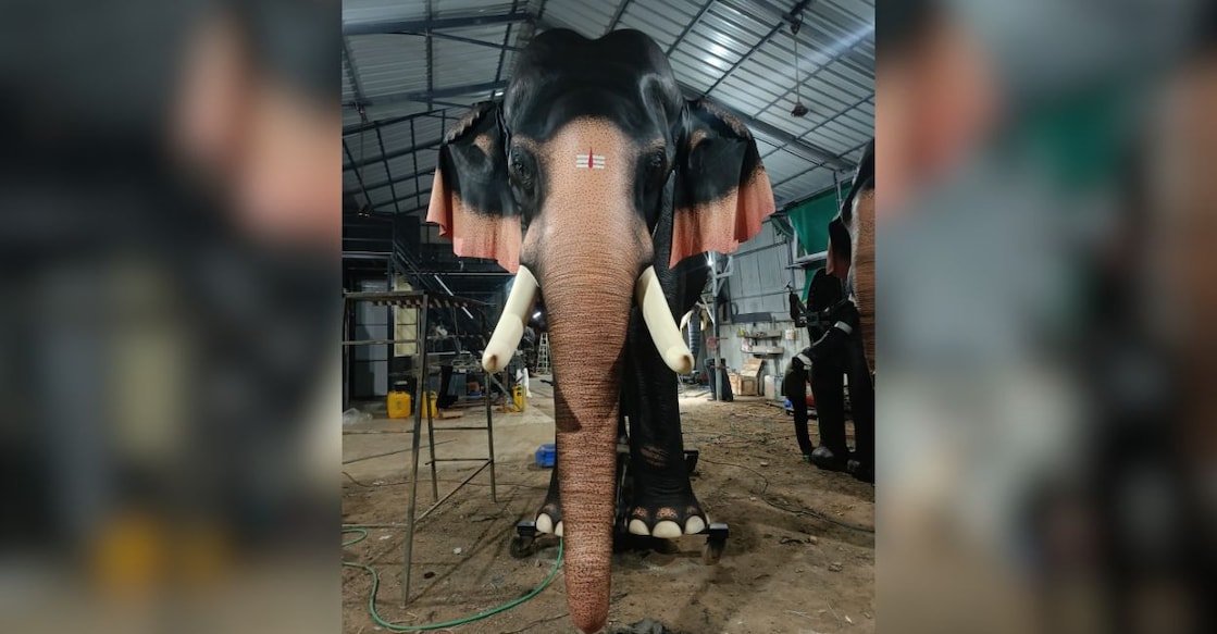 The mechanical elephant Gurupuram Arjunan. Photo: Special Arrangement. 