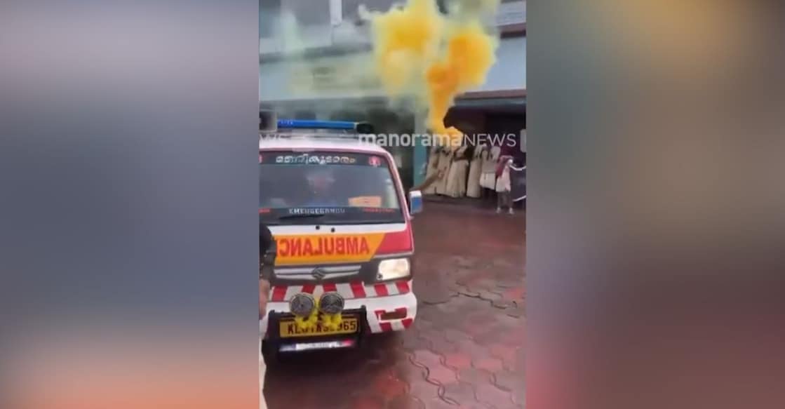 An image of the incident. Screengrab/ Manorama News. 