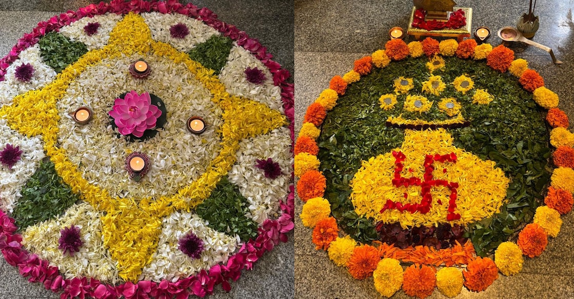 Day 1: Adi Lakshmi (Left), Day 2: Dhana Lakshmi. Photo: Special Arrangement