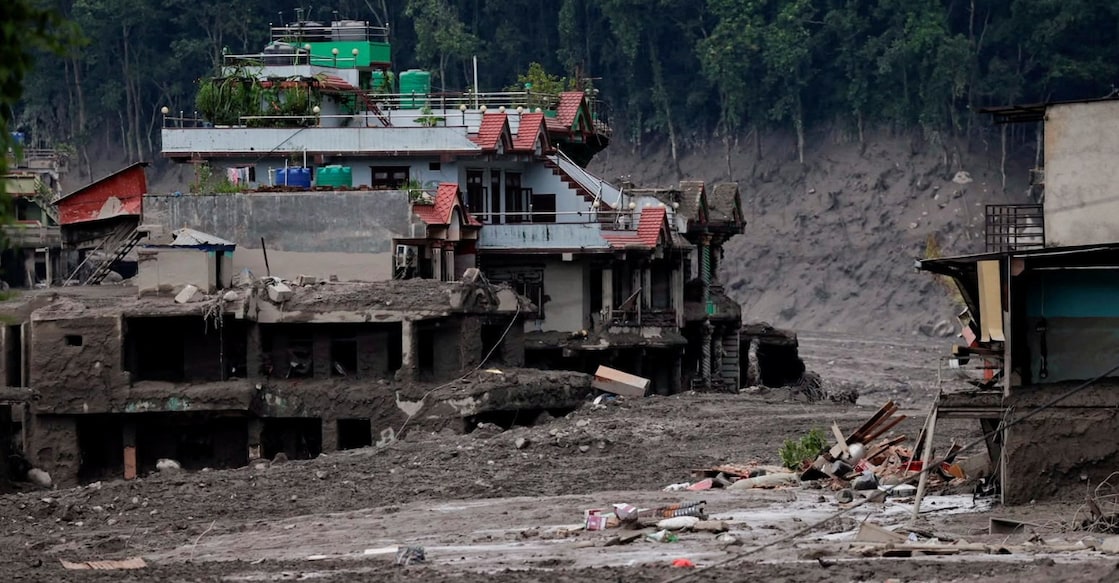 Damaged houses following a flash flood at Trishuli in Nuwakot district, Nepal. Photo: Reuters