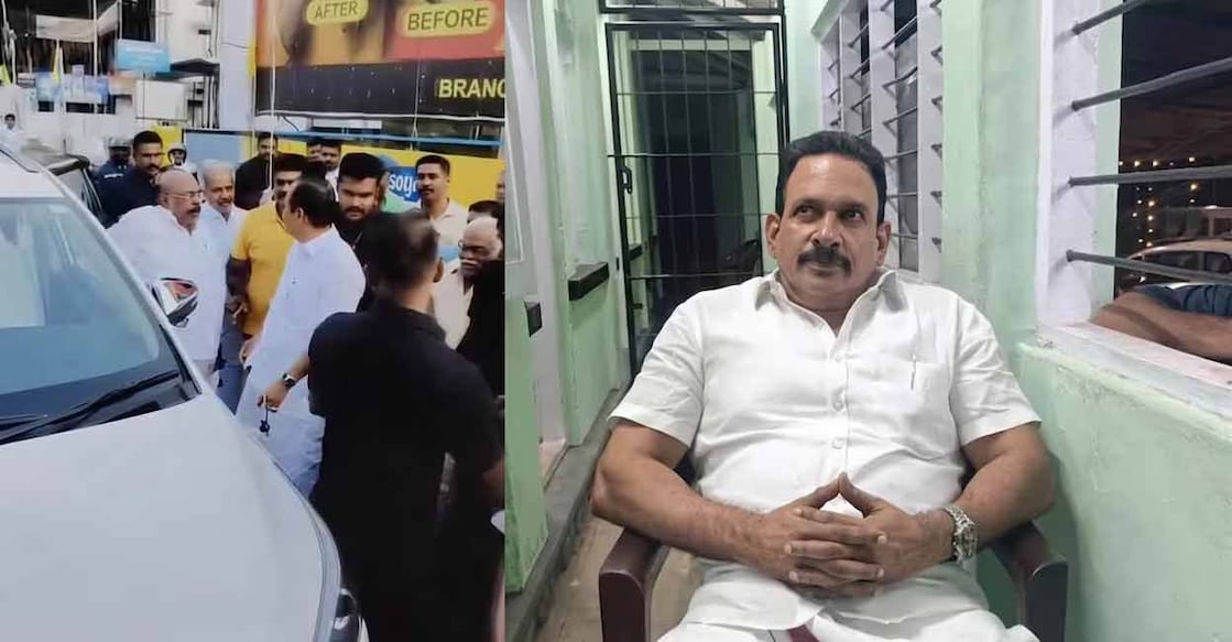 Organisers, including Chenthi Ani, confront Kerala Chief Minister VD Satheesan; Chenthi Anil is in police custody. Photo: Manorama