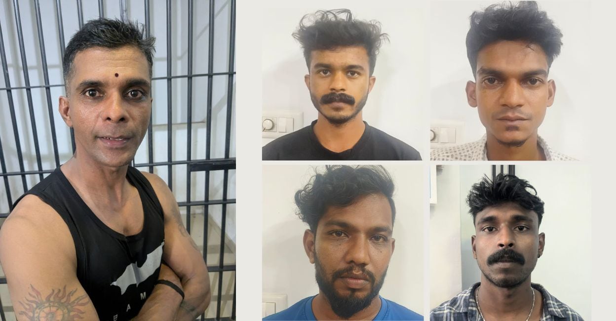 Five men, including one who allegedly disguised himself as a woman to kill his ex-girlfriend, were arrested by Guruvayur Police..Guruvayur murder plot, man disguised as woman murder, Thodupuzha associates arrested, former girlfriend killed Thrissur, organized crime Guruvayur, drug possession cannabis, Bharatiya Nyaya Sanhita, lodge murder conspiracy, spa worker murder, relationship breakup motive, police detention Guruvayur, crime investigation Kerala, criminal associates arrested, possession of illegal substances, conspiracy to murder