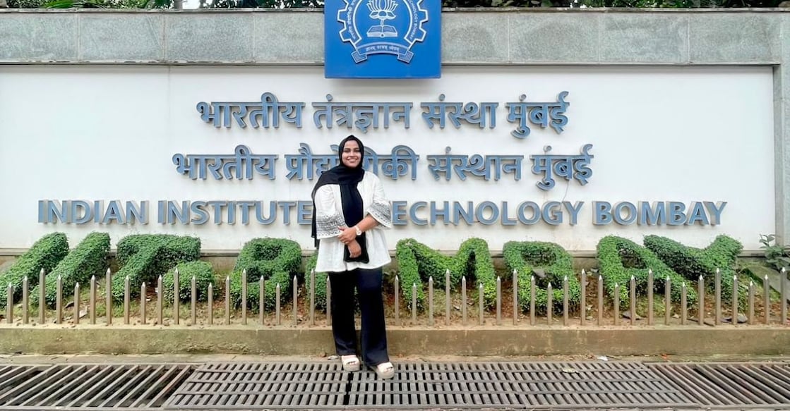 Henna poses outside the Indian Institute of Technology (IIT) Bombay Campus. Photo: Special Arrangement