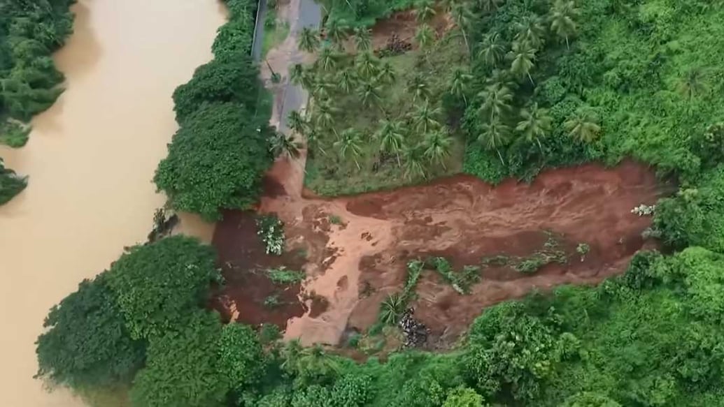 Site of landslip in Panakkad. Photo: Manorama News