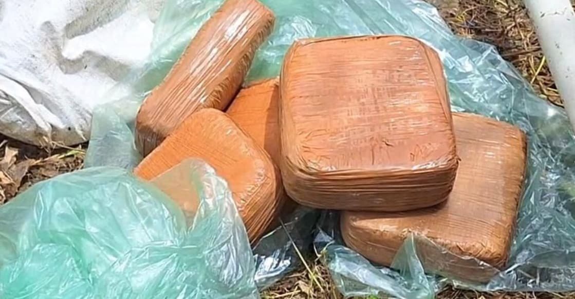 The contraband seized from a vacant plot in Karanthur. Photo: Special Arrangement