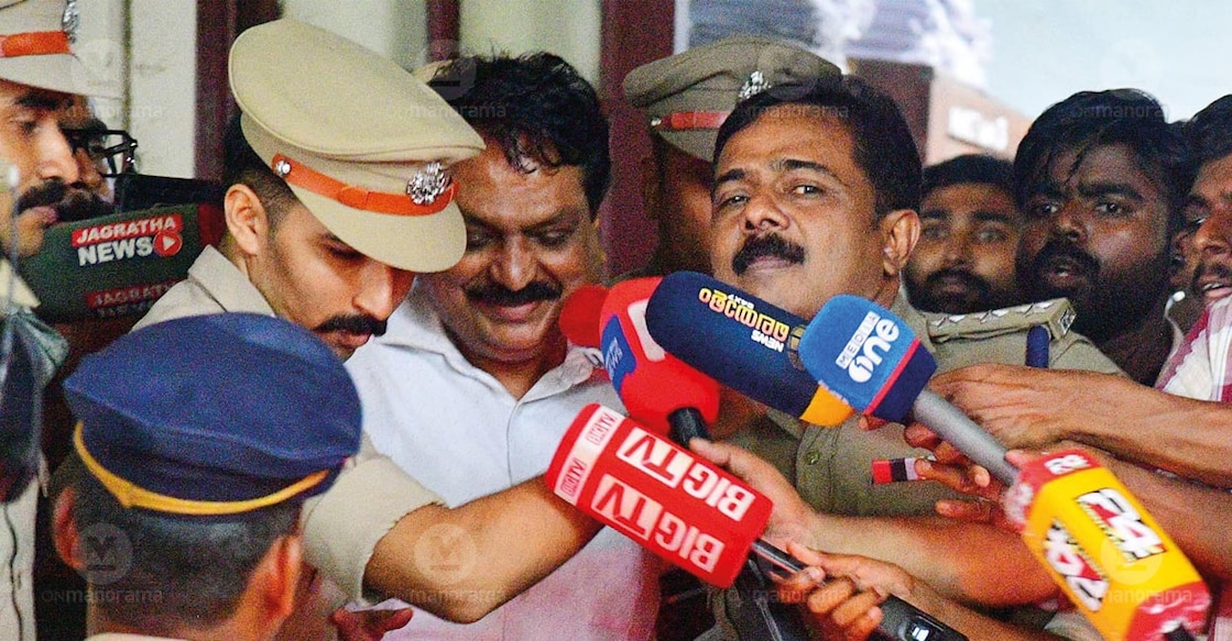 Former DGP Tomin J Thachankary being taken out of the court. Photo: Manorama