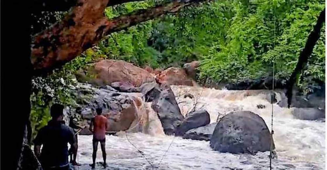 Flash flood in the Kottapuzha River at TK Colony, Nilambur. Photo: Manorama