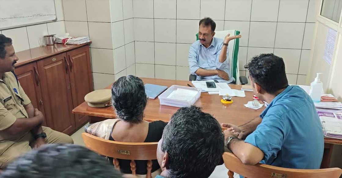 Discussions at the office of the Superintendent, Wayanad Medical College Hospital. Photo: Special arrangement