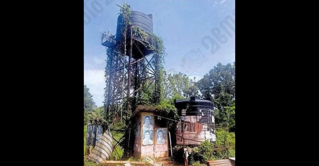 The drinking water project at Valiyaparamba-Thekkumthara area in Budhanur panchayat lies abandoned and overgrown with weeds. Photo: Special Arrangement.