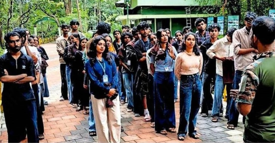 Forest officials brief visitors at Aralam Butterfly Sanctuary. Photo: Special Arrangement.