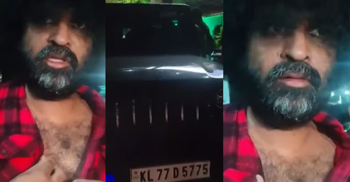 Aswanth Kok and the vehicle he used. Photo: Manorama News
