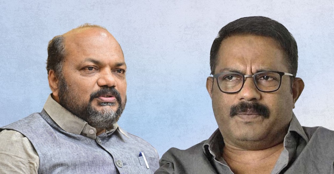 P Rajeev, KM Shaji. Photo: Manorama
