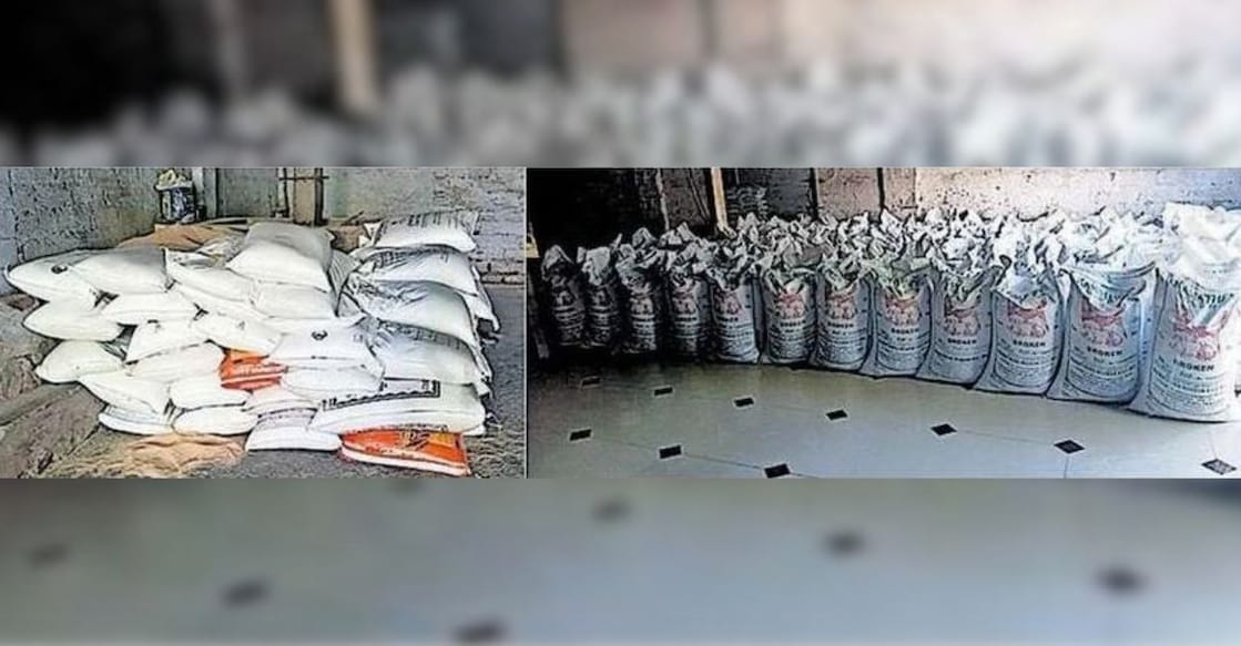 Tamil Nadu ration rice seized in Kanjikode. Photo: Special arrangement.