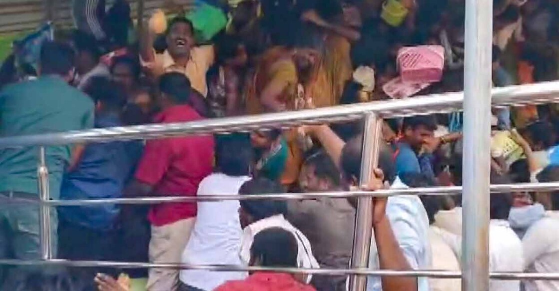 Several people were killed, and two others suffered injuries after a stampede occurred at the Srikakulam temple on Saturday. Photo: PTI