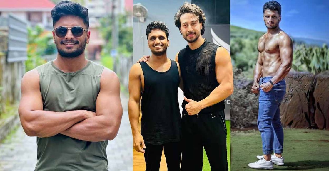Mohammad Ashraf (left) and (right); with Tiger Shroff (in the middle). Photo: Special Arrangement