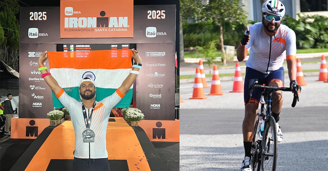 Suresh Sam Chandy during his Ironman triathlon in Brazil. Photo: Special Arrangement