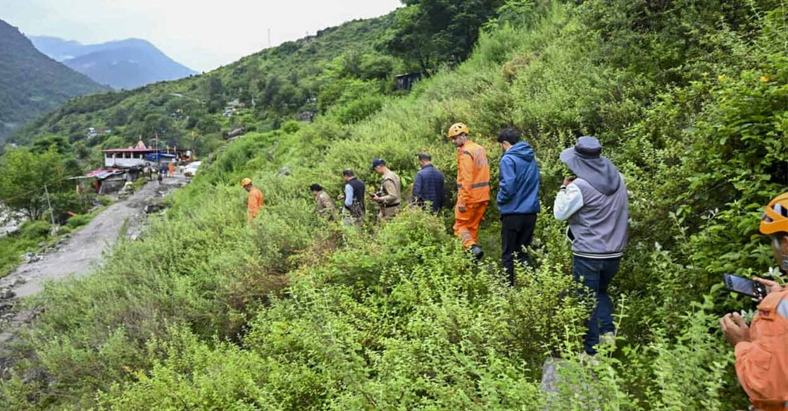 Relief and rescue operations are underway following flash floods triggered by a cloudburst in Uttarkashi. Photo: PTI