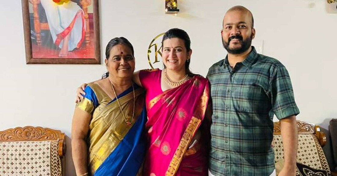 Rajeswari, Kethaki and Chidambareswaran Mahadevan. Photo: Special Arrangement. 