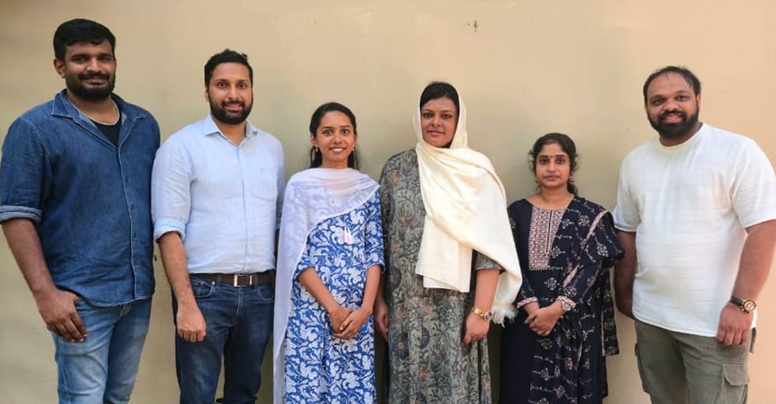 Rinu Thomas, Dileep Mathew Paul, Sharanya A S, Nourin, Maria George and Mohammed Nujum. Photo: Special arrangement. 

