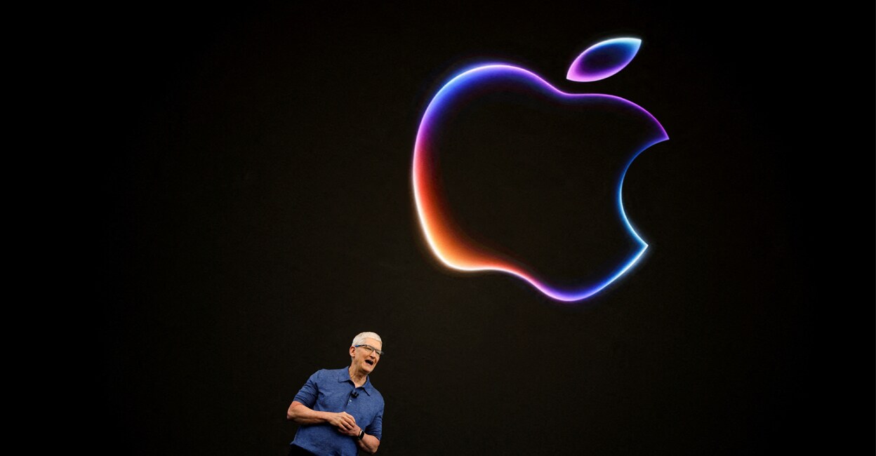 A file photo of Apple CEO Tim Cook attending the annual developer conference event at the company's headquarters in California, June 10, 2024. Photo: REUTERS/Carlos Barria