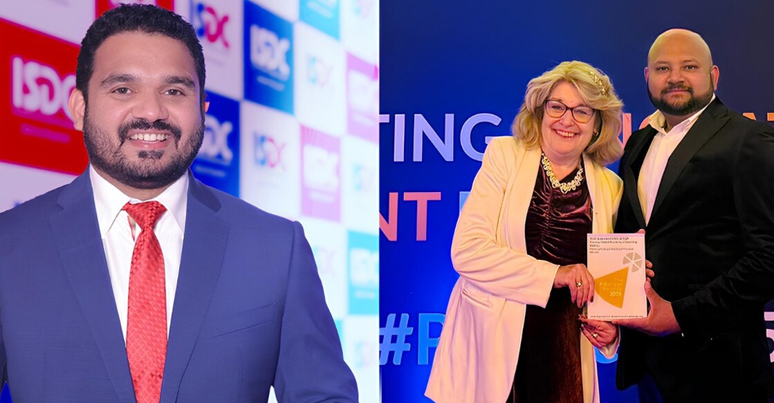 ISDC Executive Director - Learning Teresa Jacobs and Partnerships Head Shone Babu with the prestigious PIEoneer Award. (Left) ISDC Co-founder and Executive Director - Strategy & Development Tom Joseph. Photo: Special Arrangement