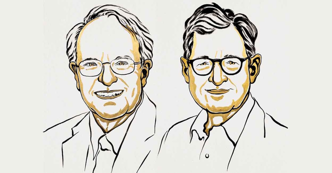 Robert Hall, Michael Woodford. Photo: Website/nobelprize.org