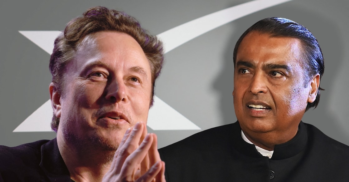 Elon Musk and Mukesh Ambani. Photo: Reuters/Canva