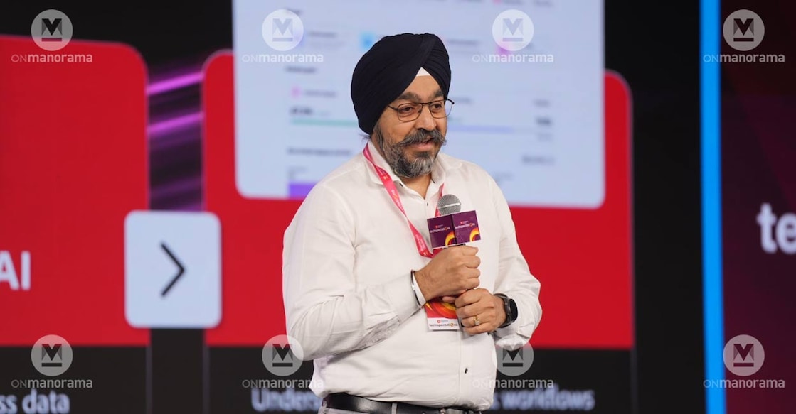 Manmeet Dhody, Vice President of Engineering, Adobe, speaking at ManoramaOnline Techspectations. Photo: Manorama. 