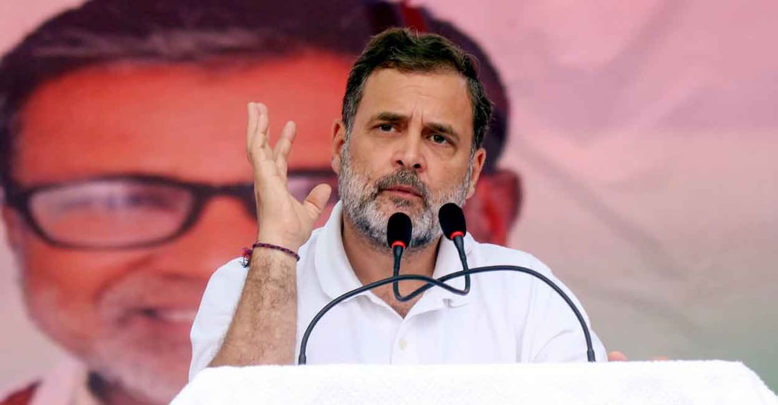 LoP in the Lok Sabha and Congress leader Rahul Gandhi addresses a public meeting ahead of the Bihar Assembly elections, in Muzaffarpur, Bihar, Wednesday, Oct. 29, 2025. Photo: PTI