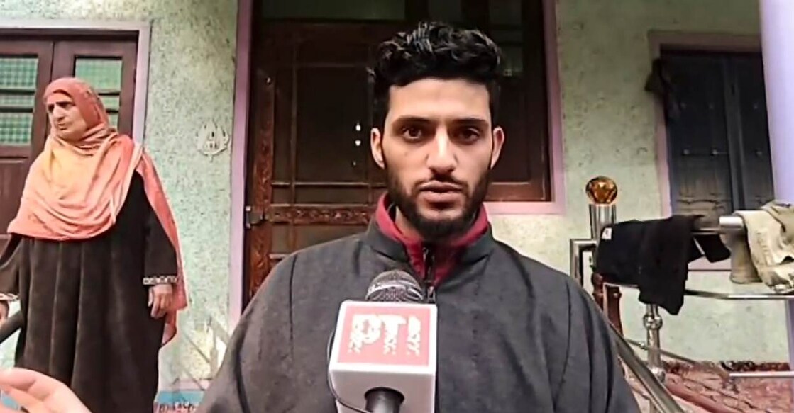 Brother of Muzammil Shakeel, who was arrested in Faridabad terror module case on Monday. Photo: PTI